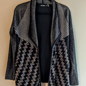 NIC+ZOE  Black & Grey Cardigan Sweater PS